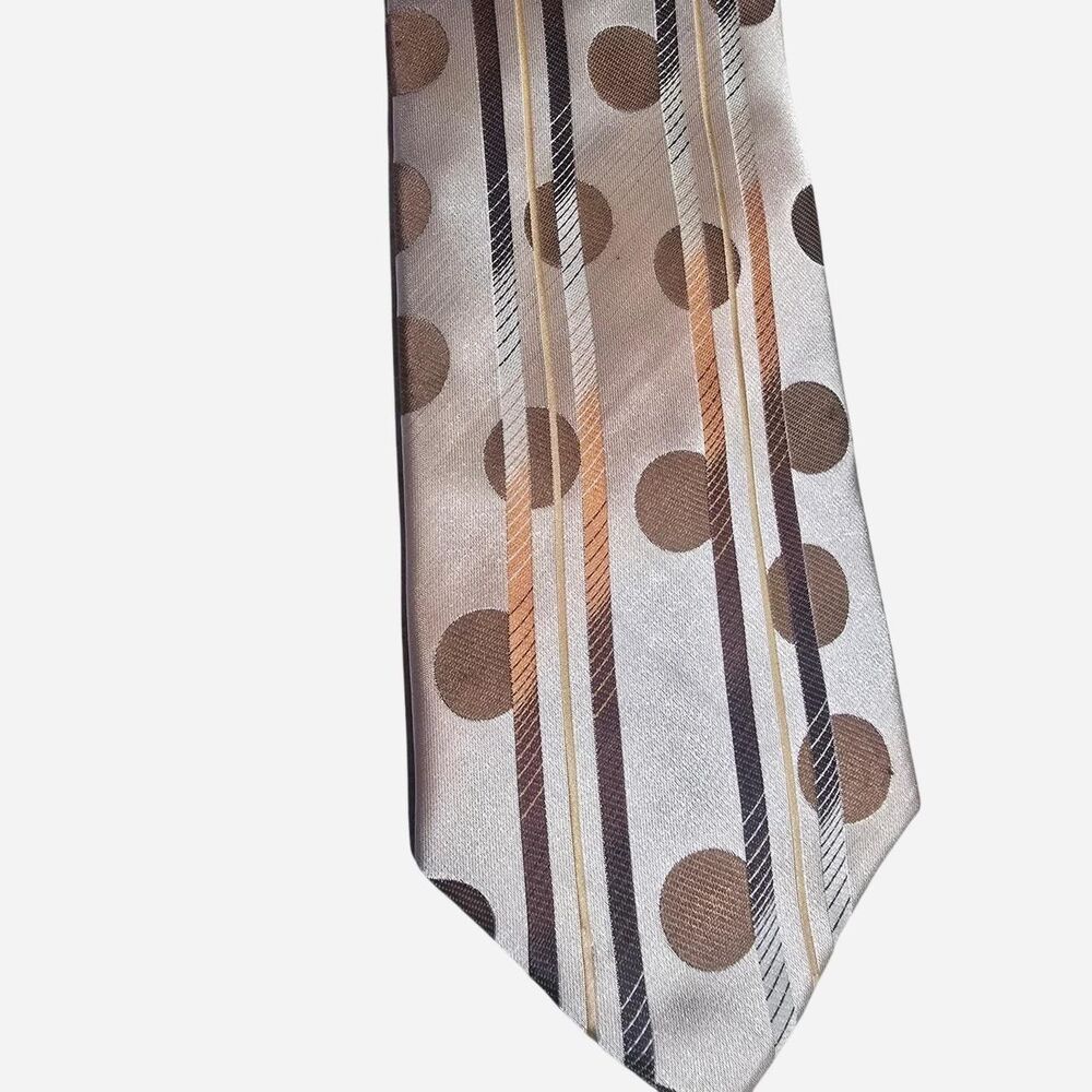 70s/80s Bruno Conte by Don Jonathan Men's tie brown polka dot tie